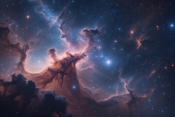 Obraz premium Stunning Space Nebula Exploration Twilight and Starry Universe in Astronomy and Science