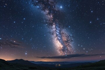 Fototapeta premium Serene Milky Way Surrounded by Stars for a Cosmic Escape Under a Twinkling Galaxy