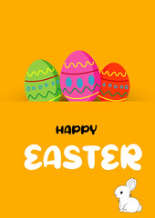 Happy easter card with eggs