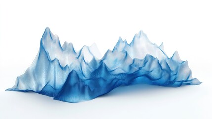 Graph Line and Bar Chart Data Visualization in 3D Mountain Environment Concept