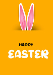 Happy easter illustration with bunny ears