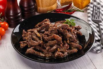 Stew beef slices with gravy
