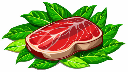 Transparent PNG available
Fresh beef cut resting on vibrant green leaves against a pristine transparent background, beef on leaves top view isolated on transparent background