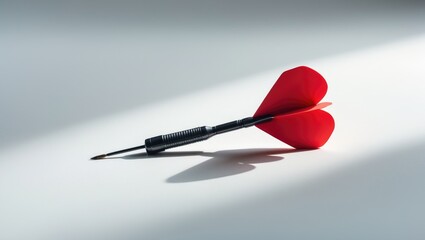 Red darts separated on a white background, goal setting idea for success.