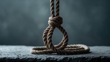 Fototapeta premium Lynch's loop on a gray backdrop, emotional stress and concept.