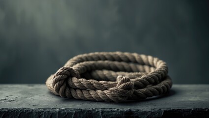 Fototapeta premium Lynch's loop on a gray backdrop, representing emotional stress and concept.