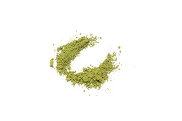 green tea powder isolate on white background 