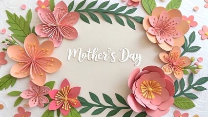 Obraz premium Flower Mother's Day Card with Elegant Design