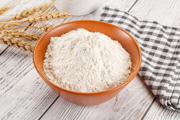 Wheat flour heap for bake