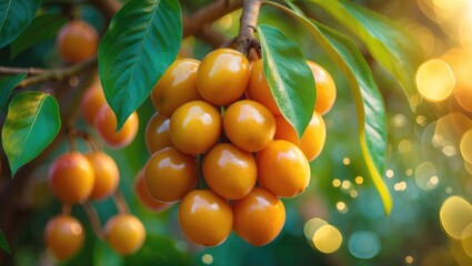 Mayongchid Maprang Marian Plum and Plum Mango Fruits on the Tree