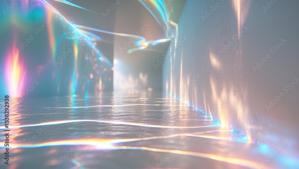 Poster blurred dreamy surreal rainbow light refraction texture overlay effect for images and mockups. organ