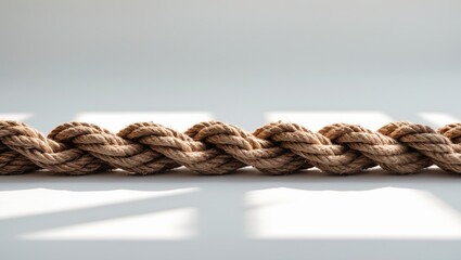 Long thick brown rope separated against a white background.