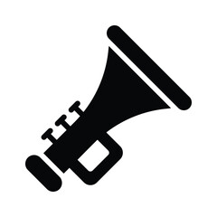 Visually appealing glyph style icon of trumpet instrument