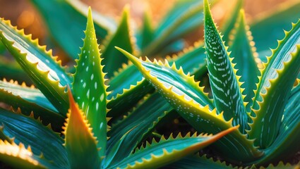 macro background aloe vera leaves