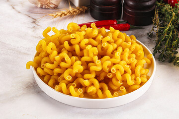 Italian cuisine - dry cellentani pasta