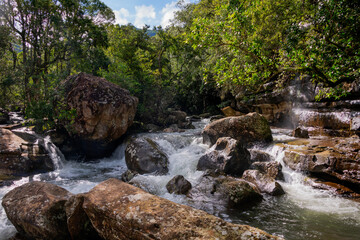 Rapids on the upper Tugela river in the Drakensberg Mountains, South Africa