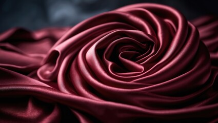 Twisted red satin fabric texture