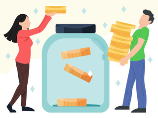 Fund Raising Concept Illustration Stylish and Beautiful