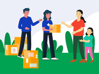 Humanitarian Concept Illustration Stylish and Beautiful