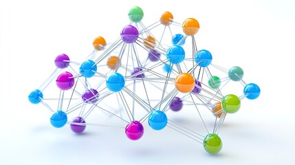 Obraz premium Dynamic Network Graph Visualization Understanding Connections in Technology Environments