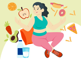 Diet Concept Illustration Stylish and Beautiful