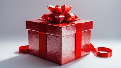 Red Gift Box on a white surface