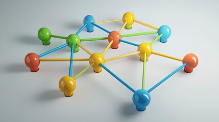 Fototapeta premium Dynamic Network Graph Visualization Digital Workspace Graphic Network Modern Design