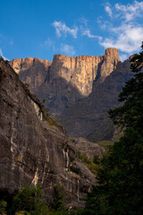View of Sentinel Peak from Tugela Gorge, Royal Natal National Park, Drakensberg mountains, South Africa