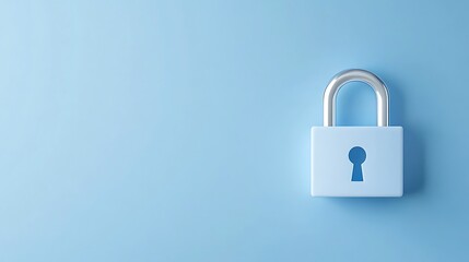 Fototapeta premium Blue Background with Light Blue Padlock and Keyhole Illustrating Security, Protection, and Privacy Concepts