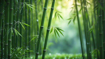 Bamboo grove, verdant nature backdrop