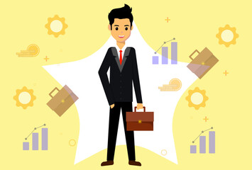 Businessman Concept Illustration Stylish and Beautiful