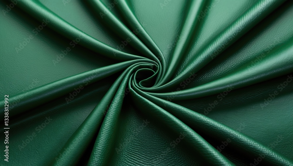 Poster natural, authentic solid green leather texture in close-up, macro. structure of matte leatherette, s
