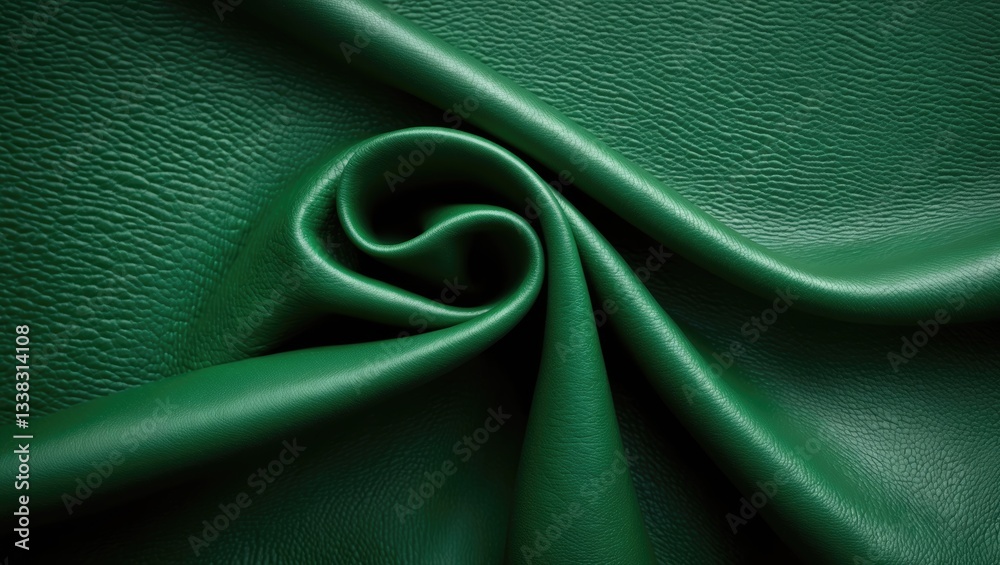 Aufkleber close-up view of natural, genuine solid green leather texture, macro. structure of matte leatherette