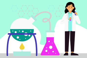 Chemistry Experiment Concept Illustration Stylish and Beautiful