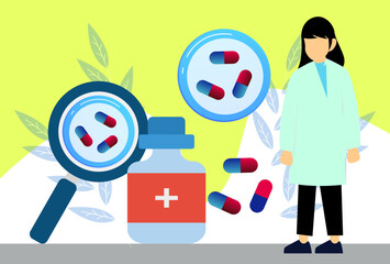 Drug Discovery Concept Illustration Stylish and Beautiful