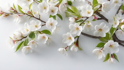 Fototapeta premium blooming cherry twigs