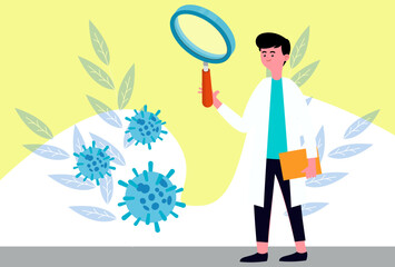 Observation Concept Illustration Stylish and Beautiful