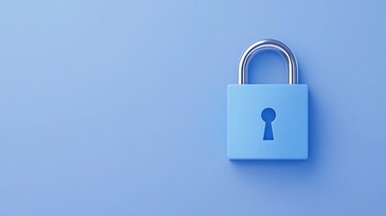 Blue Padlock on a Solid Blue Background Symbolizing Security and Protection of Personal Information