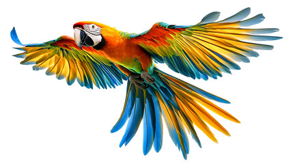 Colorful flying parrot
