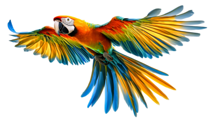 Colorful flying parrot