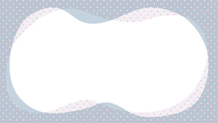 カラフルなドットとグレーの曲線で構成されたフレーム