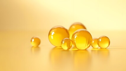 Radiant Glow Luxurious Vitamin C Ampoules on Golden Cream Background