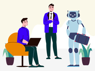 Robot Assistant Concept Illustration Stylish and Beautiful