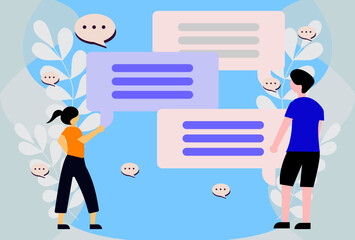 Message Concept Illustration Stylish and Beautiful