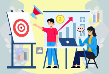 Marketing Strategy Concept Illustration Stylish and Beautiful