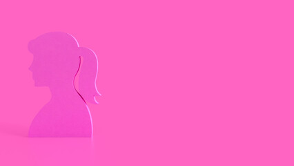 The Woman plat for female or  feminine concept 3d Rendering..