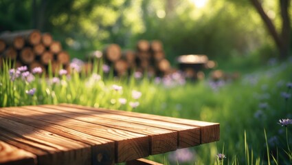 Fototapeta premium Summer season of grilling in the garden with a yellow tabletop.