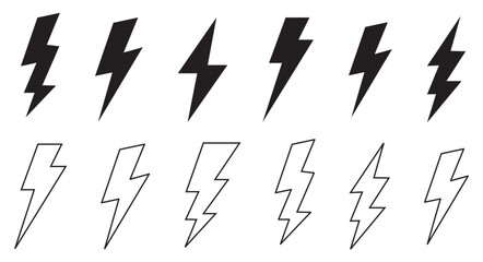 Lightning icon set illustration. electric sign and symbol. power icon. energy sign