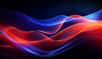 Abstract Red and Blue Waves Digital Art Background Image