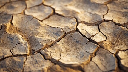 Parched ground revealing deep, interconnected fissures, highlighting environmental degradation from prolonged water shortage and extreme climate conditions